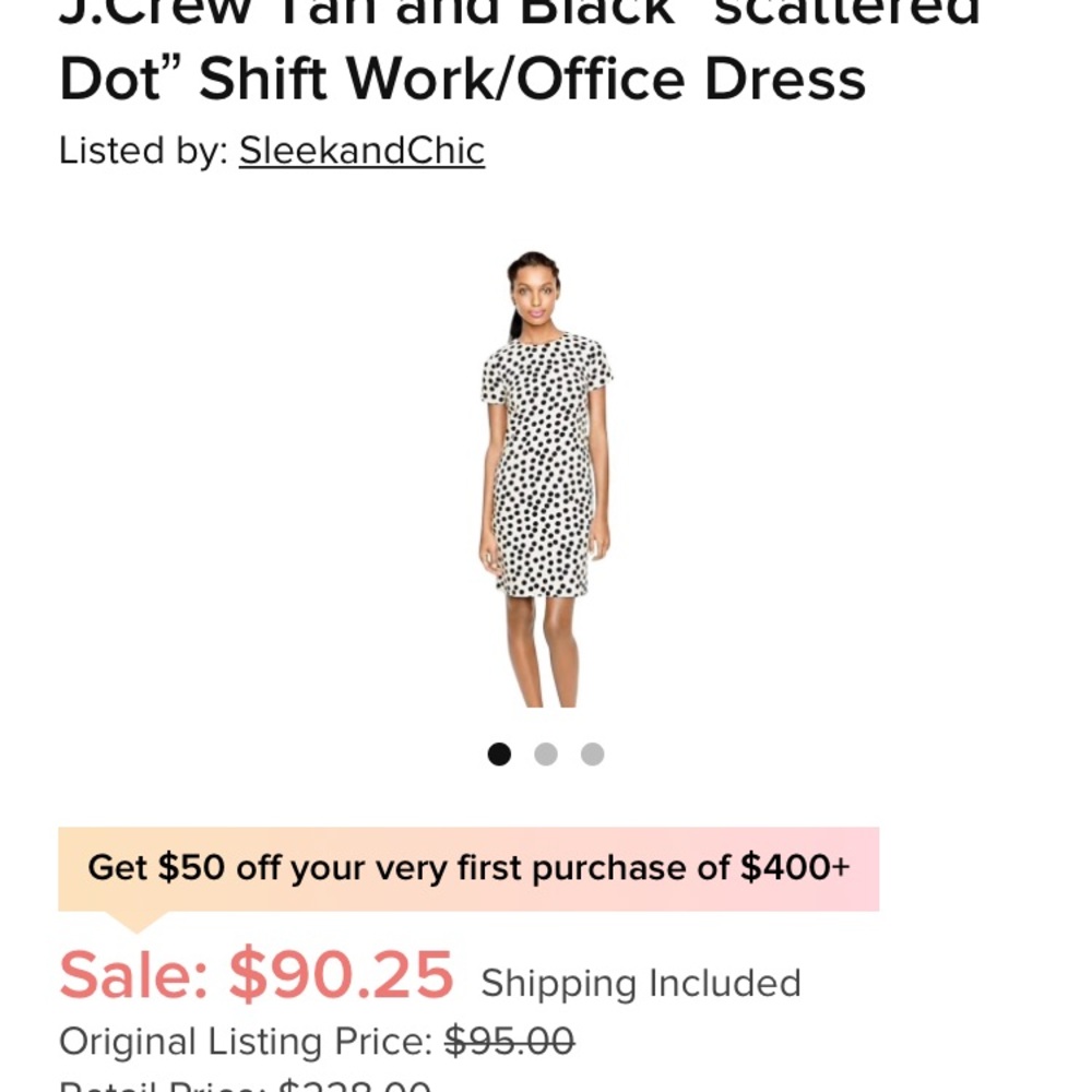 J.Crew Tan and Black Dress